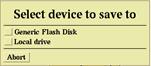Select device to save to